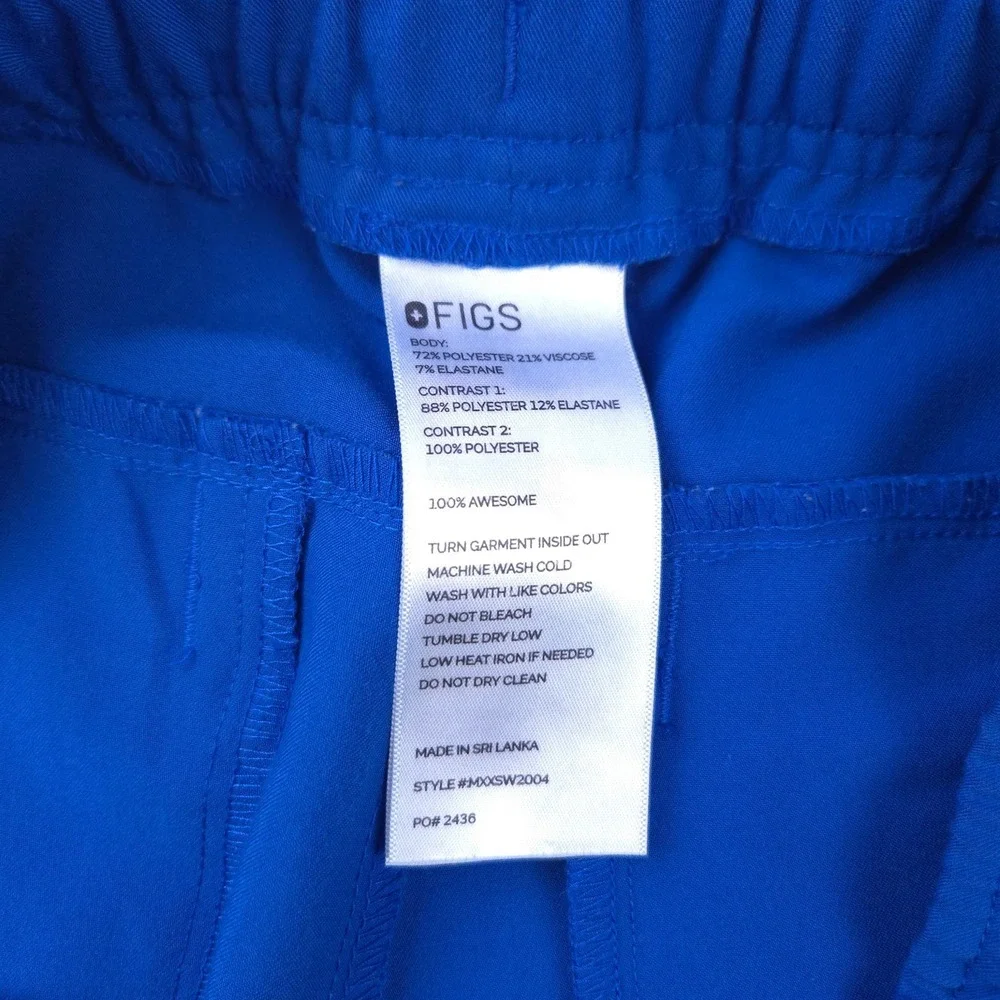 Figs Scrub Pants Mens Large Tansen Jogger Blue 2436 Royal Scrubs Bottom Medical
